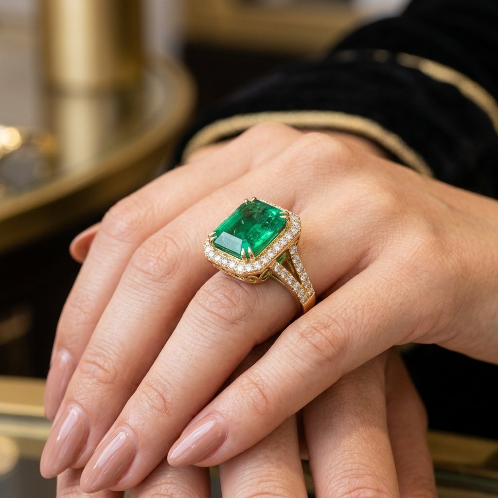 Aurosa Emerald Ring close-up
